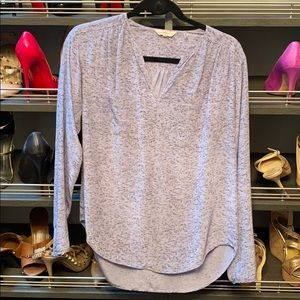 Rebecca Taylor Silk Long Sleeve Lavender T…